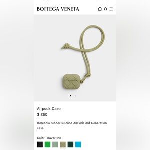 Bottega Veneta Travertine airpod pros 3rd generation case